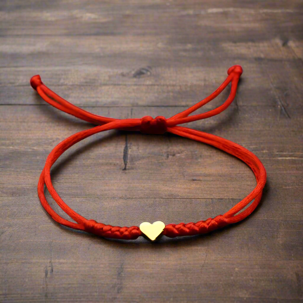 Golden Heart String Bracelet