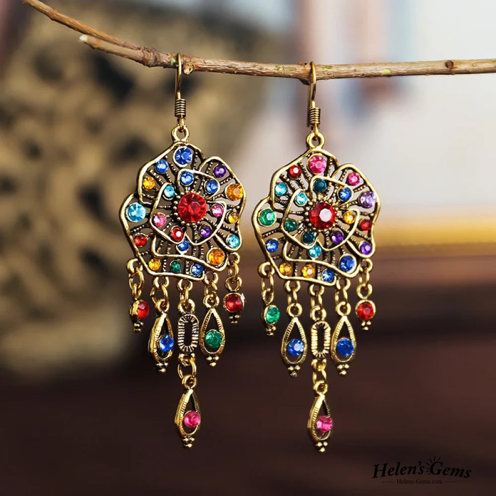 Vintage Colorful Mandala Earrings